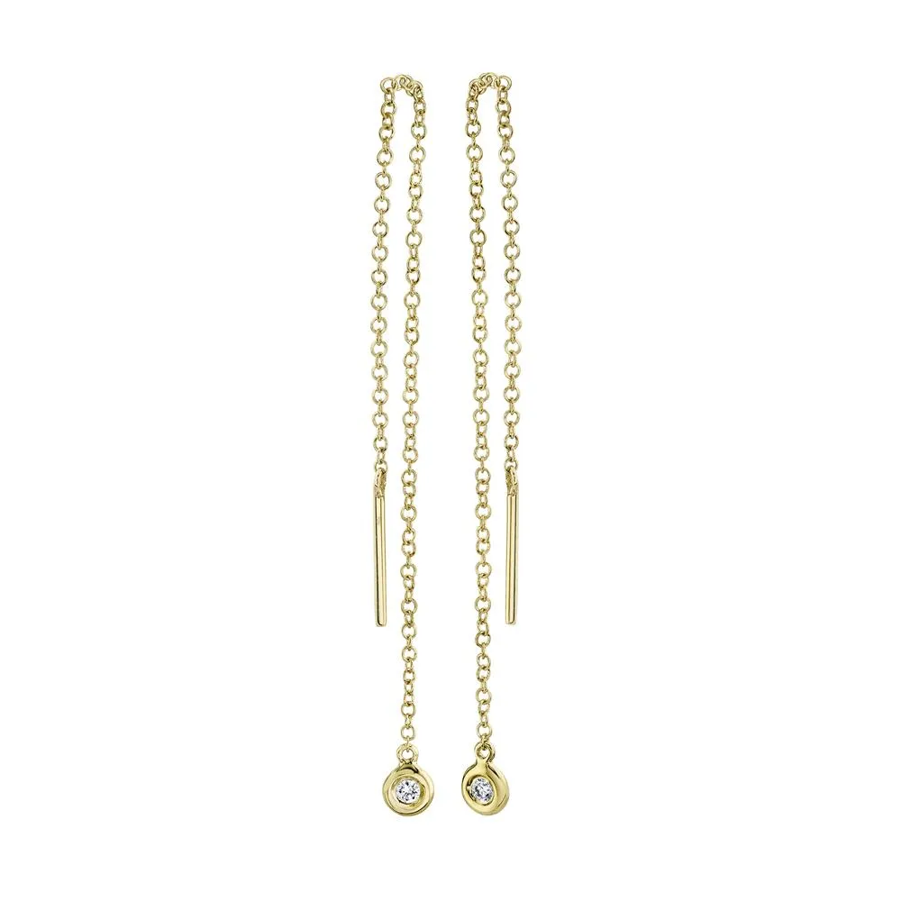 0.04CT DIAMOND THREADER EARRING