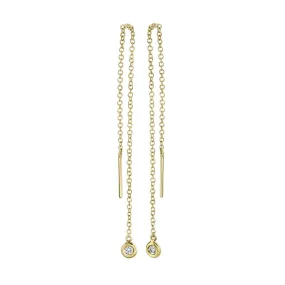 0.04CT DIAMOND THREADER EARRING