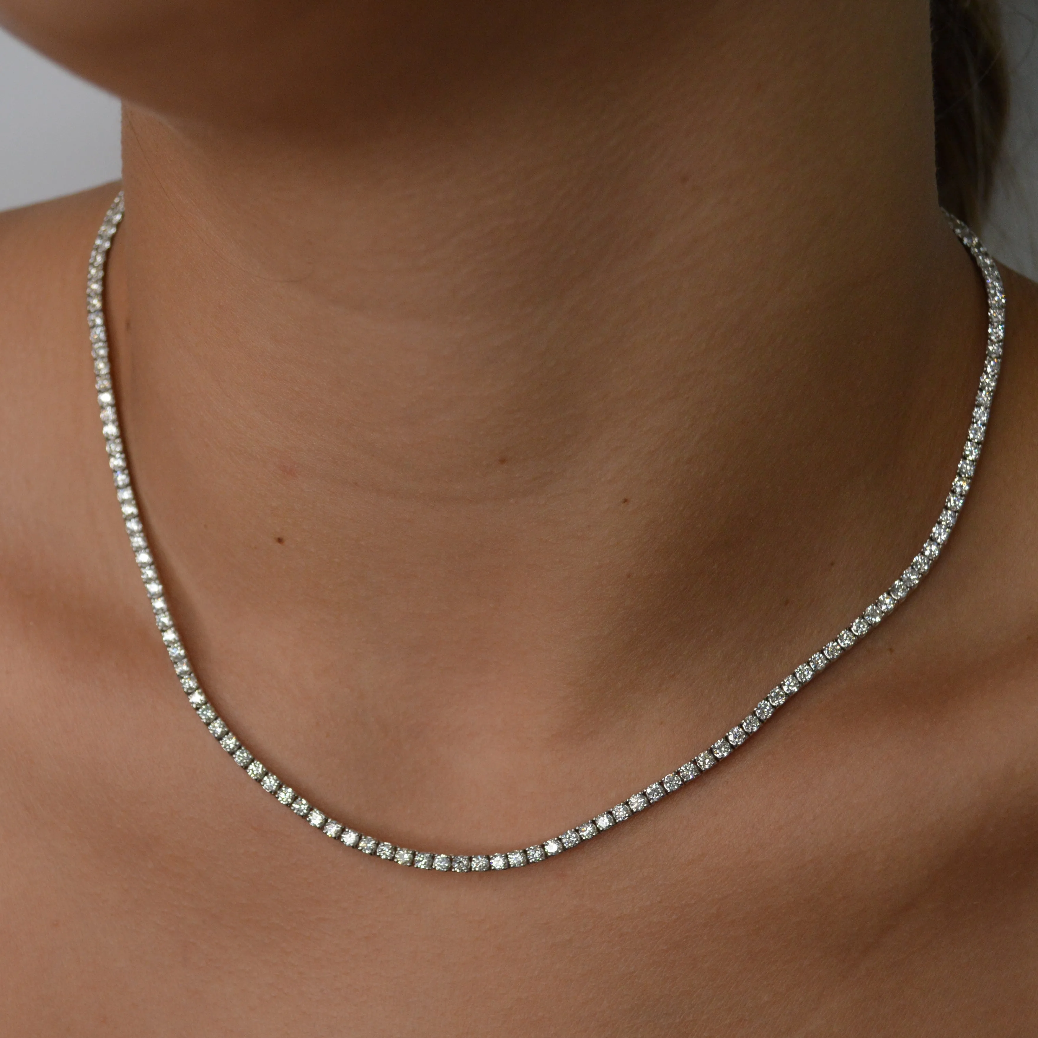 10.50ct Diamond 14K Gold Classic Tennis Necklace