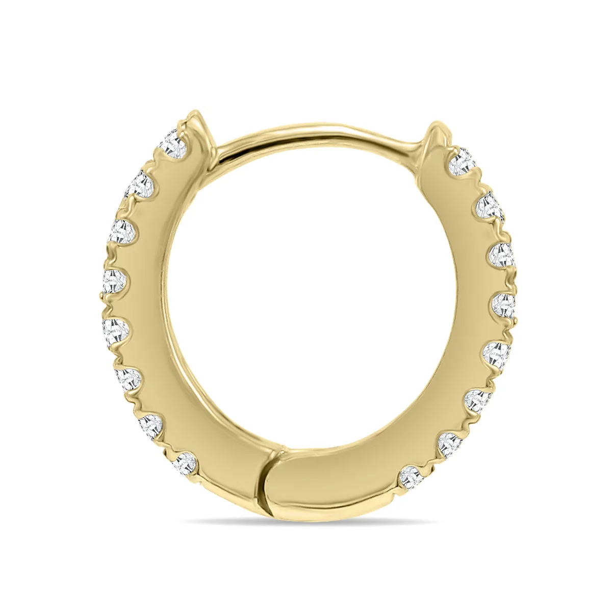 1/10 Carat TW Small Diamond Huggie Hoop Earrings in 10K Yellow Gold