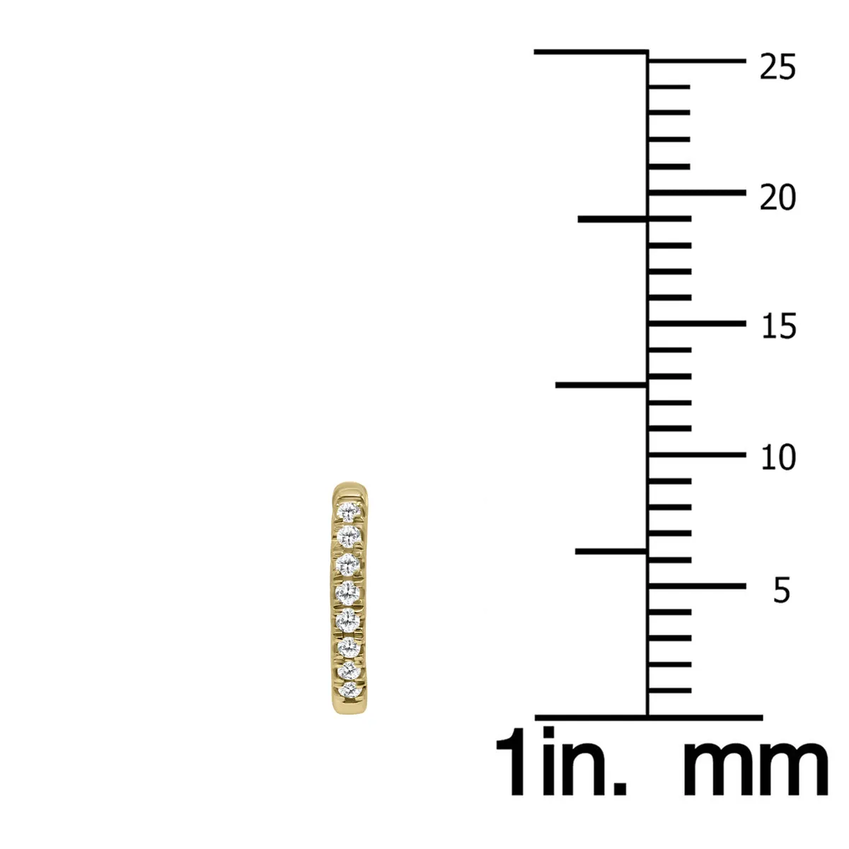 1/10 Carat TW Small Diamond Huggie Hoop Earrings in 10K Yellow Gold