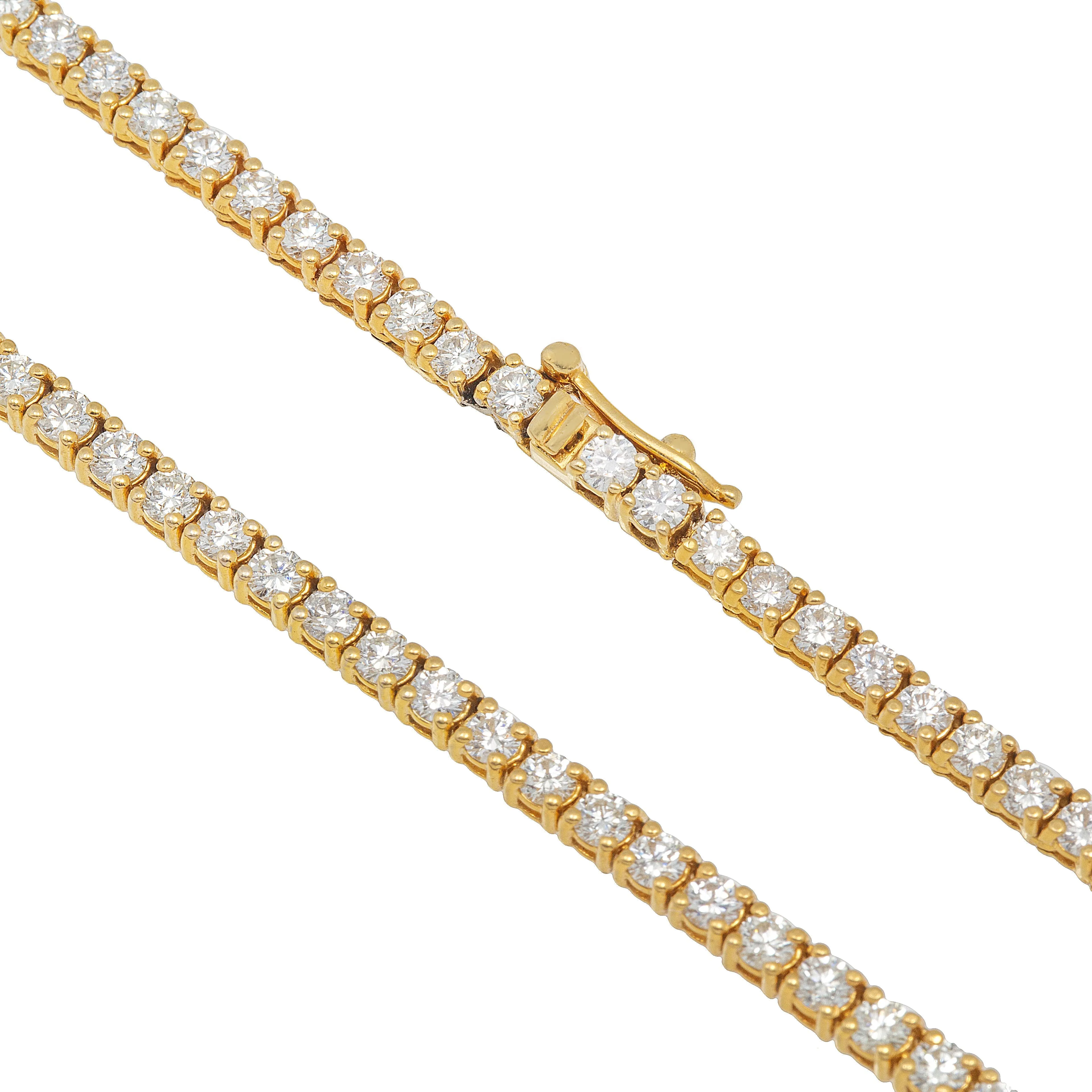 14k 4 Prong Diamond Tennis Necklaces 11.11ctw