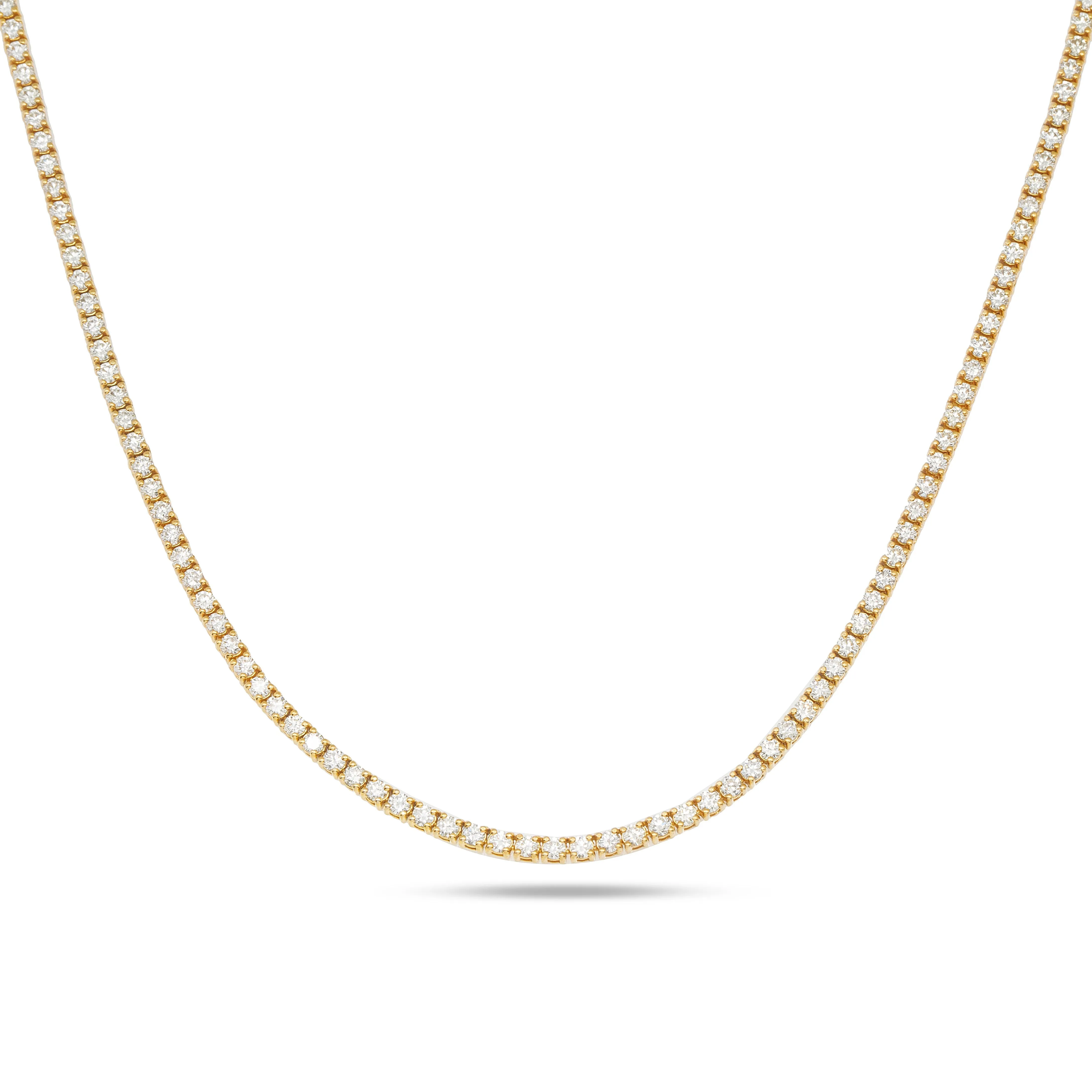 14k 4 Prong Diamond Tennis Necklaces 11.11ctw