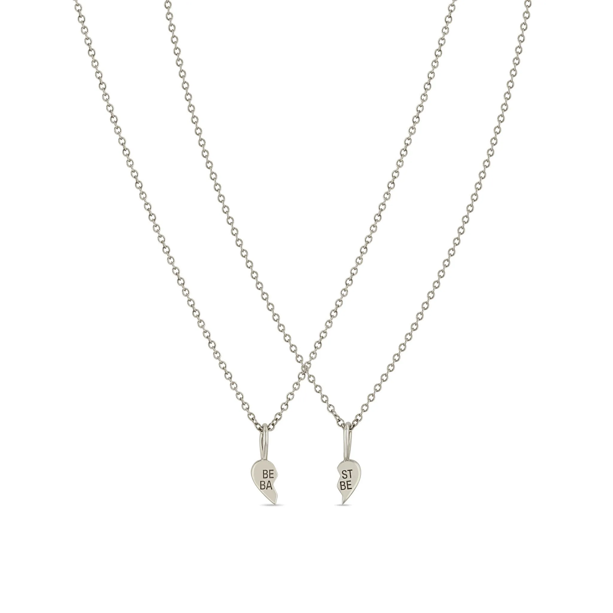 14k Itty Bitty BEST BABE Necklace Set