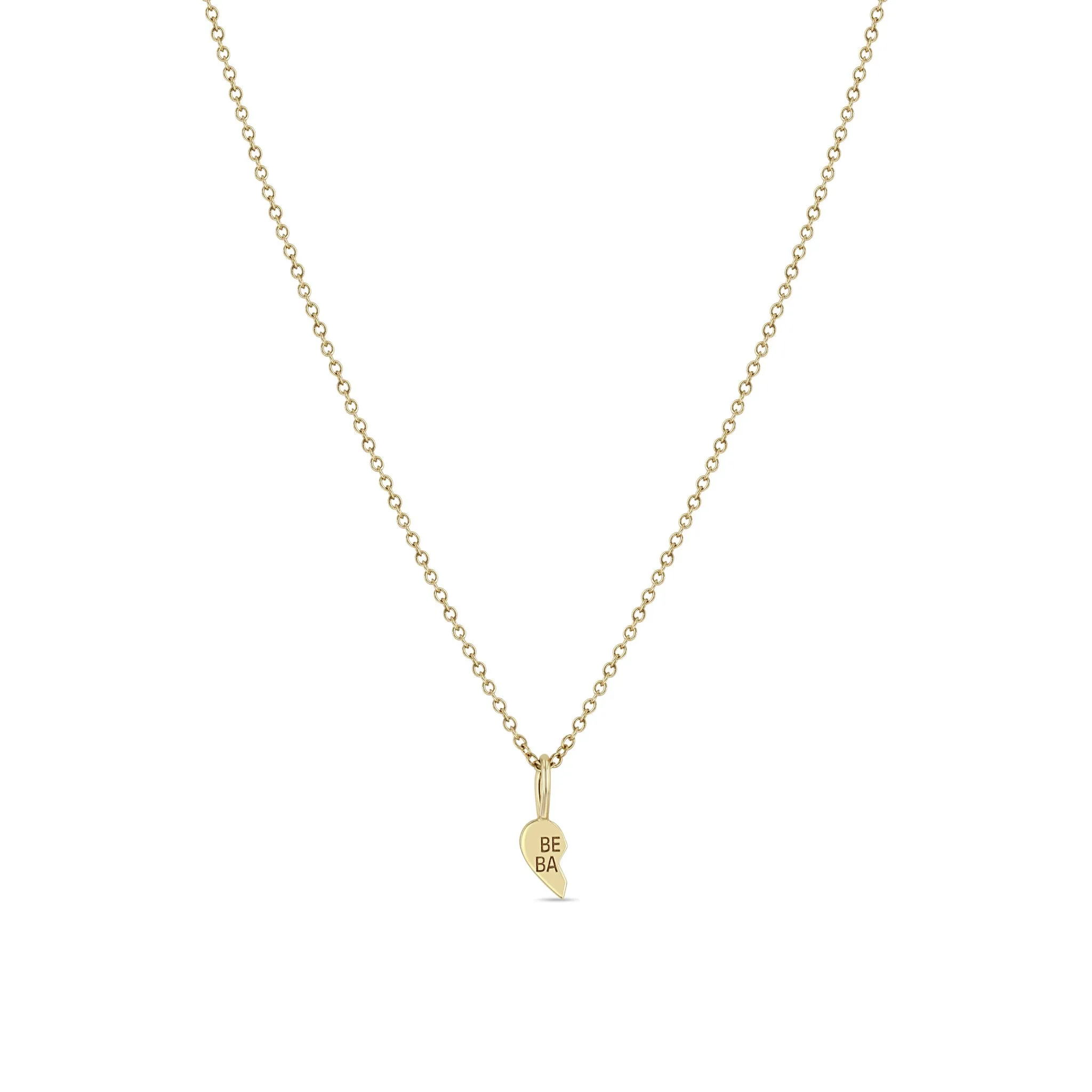 14k Itty Bitty BEST BABE Necklace Set
