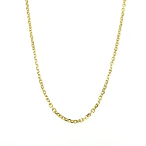 14K Yellow Gold 1.5mm Adjustable Length Cable Chain Necklace