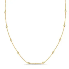 14KY Bezel Station Necklace
