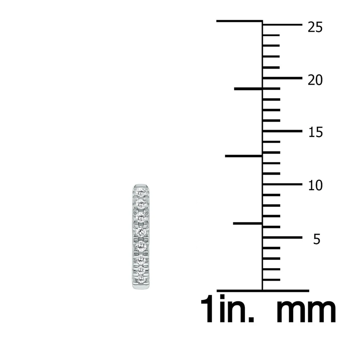 1/5 Carat TW Small Diamond Huggie Hoop Earrings in 10K White Gold
