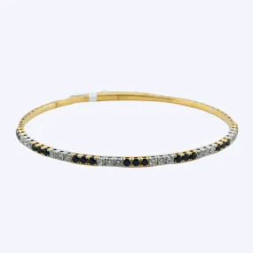 1.81ct Mixed Metal Sapphire and Diamond Flex Bangle
