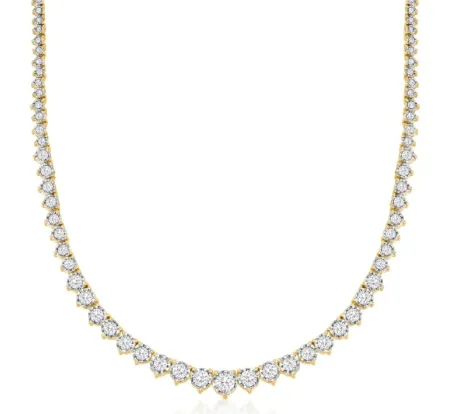 18" Graduated Three Prong Tennis Necklace