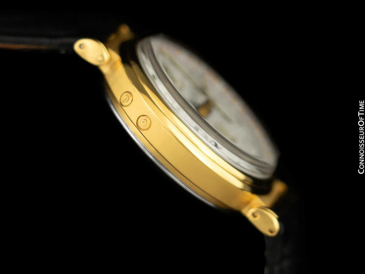 1985 Ed Heuer Mens Rare 125th Anniversary Ref. 188.215 Moon Phase "Golden Hours" Chronograph - 18K Gold Plated & Stainless Steel