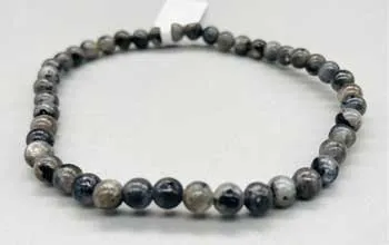 4mm Labradorite, Black bracelet