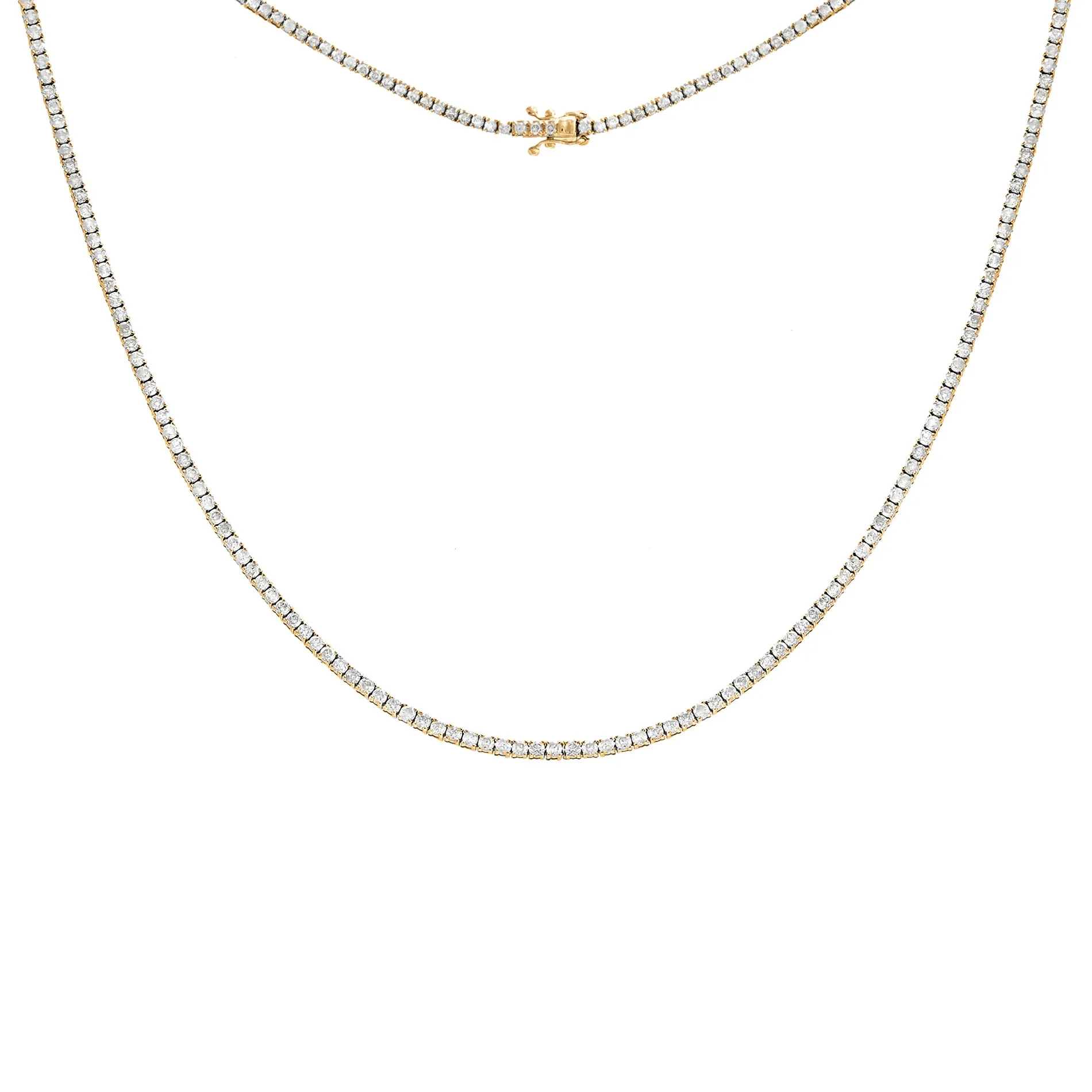 5 Carat Diamond Four Prong Tennis Necklace 14K