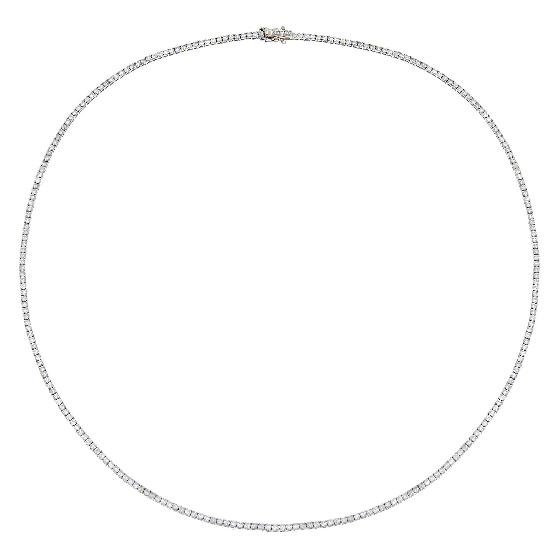5 Carat Diamond Four Prong Tennis Necklace 14K