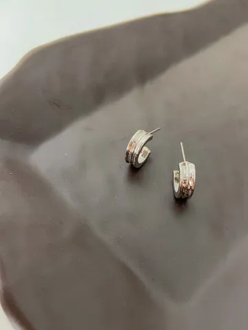6 pack small silver hoops Earrings