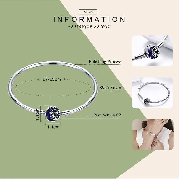925 Silver Star Night Sky Charm Bracelet
