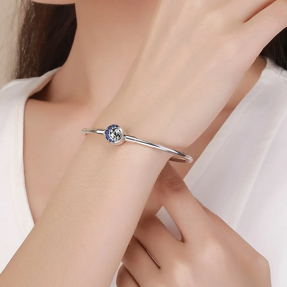 925 Silver Star Night Sky Charm Bracelet