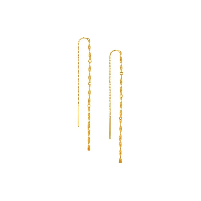 925 Sterling Silver Twisted Chain Threader Drop Dangle Earring