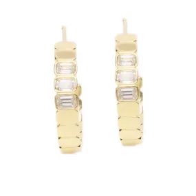 .92ct 14k Yellow Gold Diamond Hoops