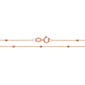 9CT ROSE GOLD FLAT TRACE AND BEAD CHAIN
