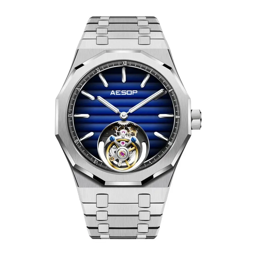 AESOP Flying Tourbillon Mechanical Skeleton Watch For Man.