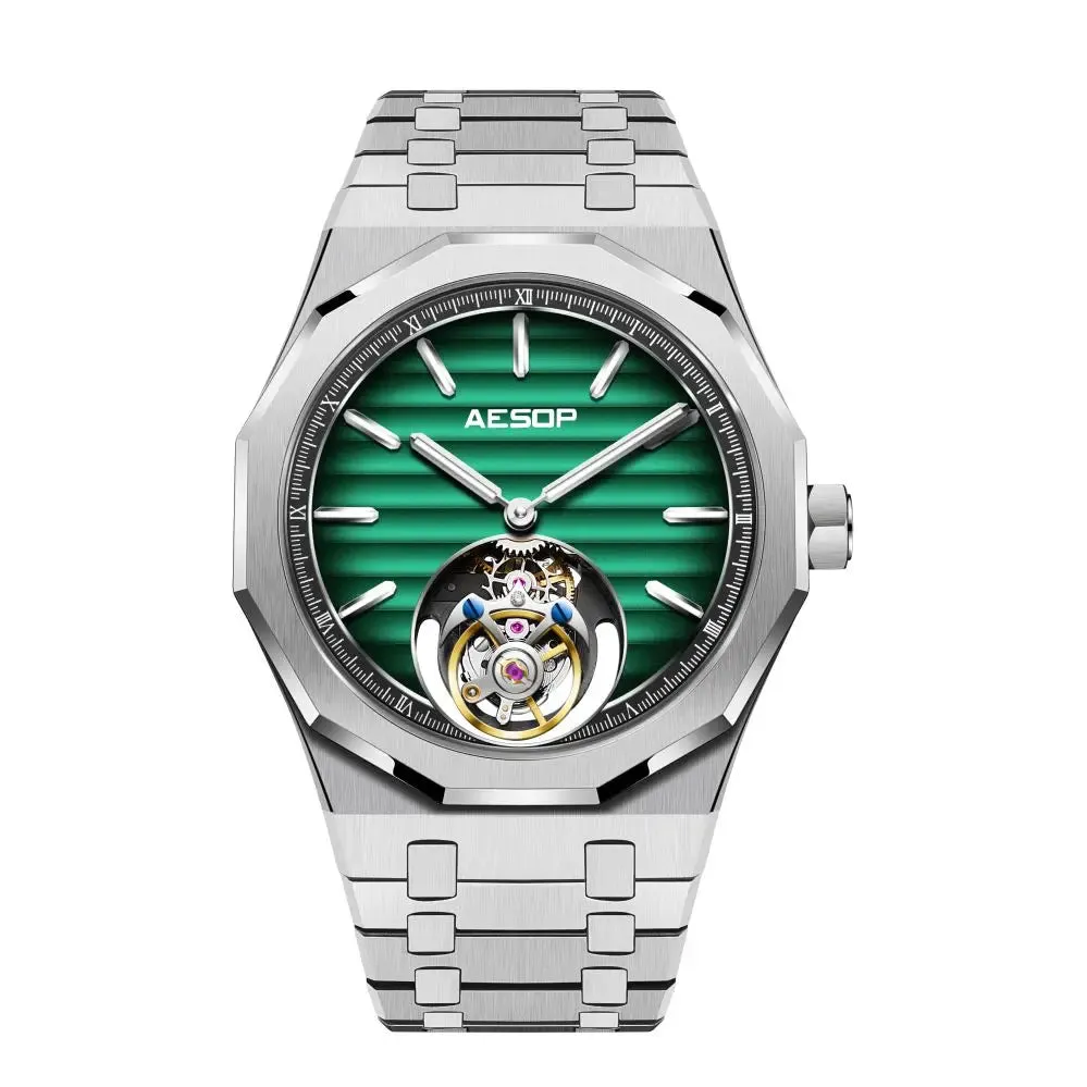 AESOP Flying Tourbillon Mechanical Skeleton Watch For Man.