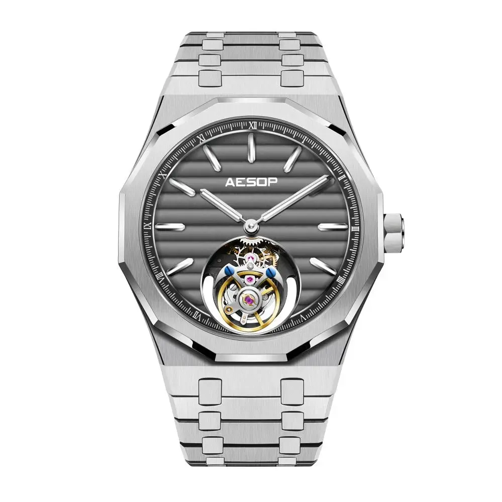 AESOP Flying Tourbillon Mechanical Skeleton Watch For Man.