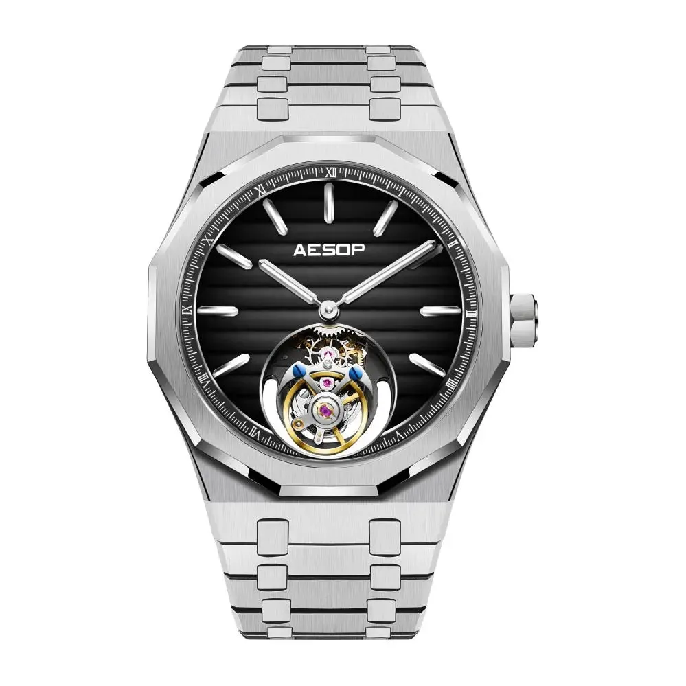 AESOP Flying Tourbillon Mechanical Skeleton Watch For Man.