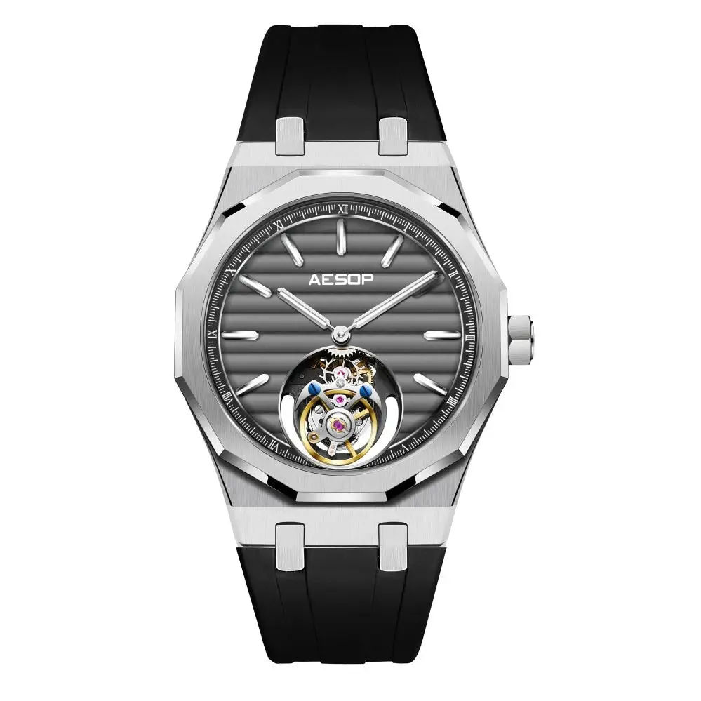 AESOP Flying Tourbillon Mechanical Skeleton Watch For Man.