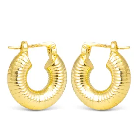Alyson Polished Ribbed Hoops
