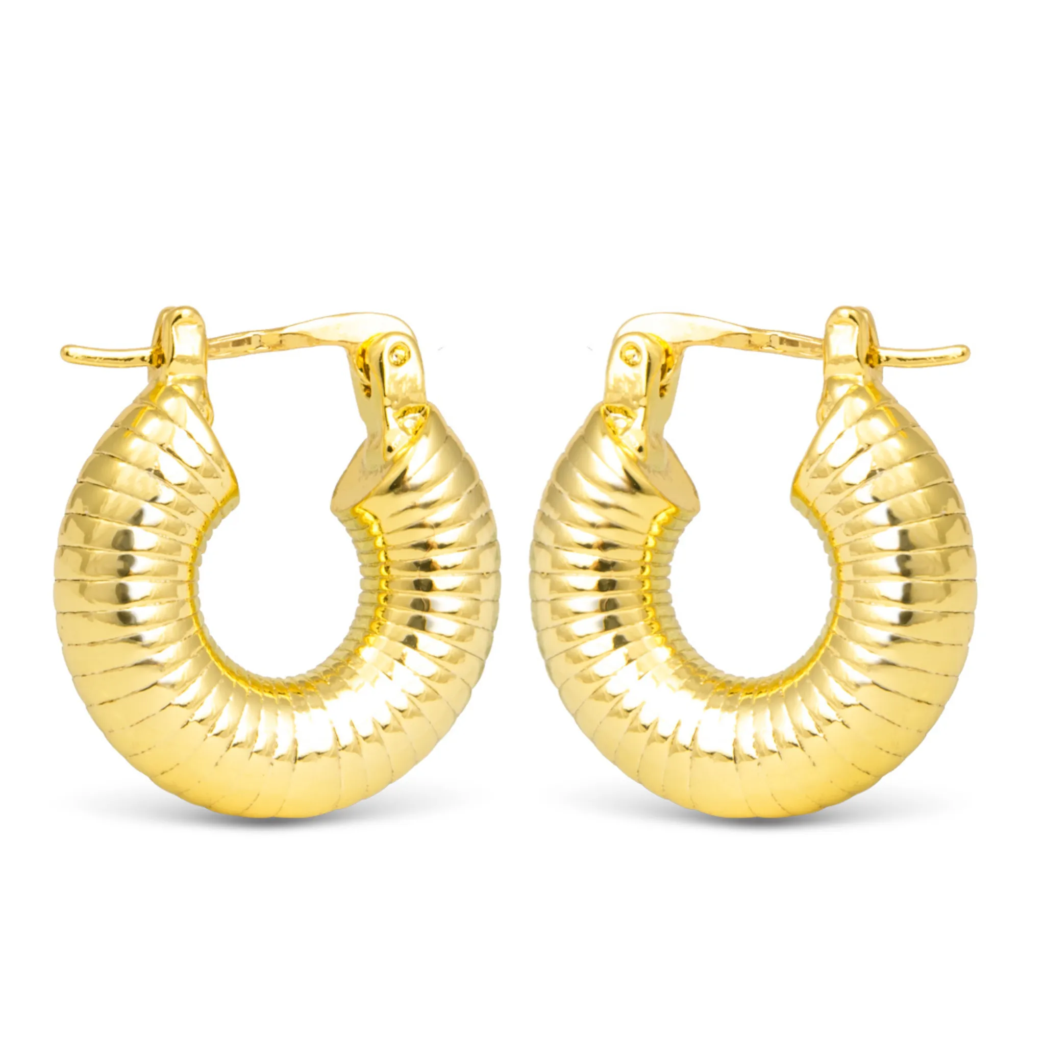 Alyson Polished Ribbed Hoops