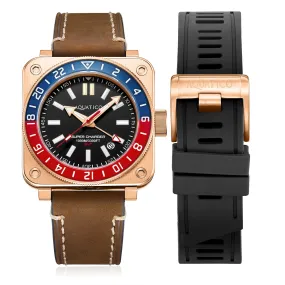 Aquatico Super Charger GMT Watch (Black Dial Pepsi Bezel)