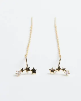 Arya Gold-Plated Star Threader Earrings in Gold | Gold