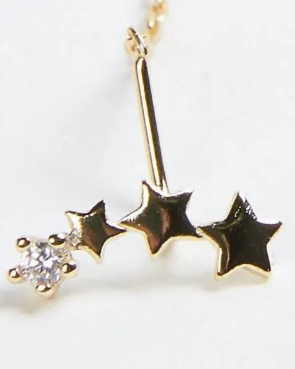 Arya Gold-Plated Star Threader Earrings in Gold | Gold