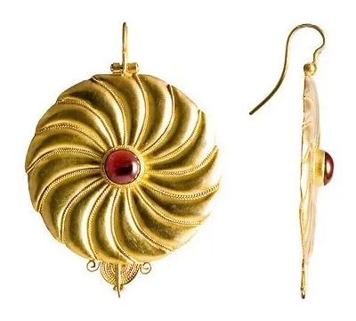 Asante-Sunburst Garnet Earrings
