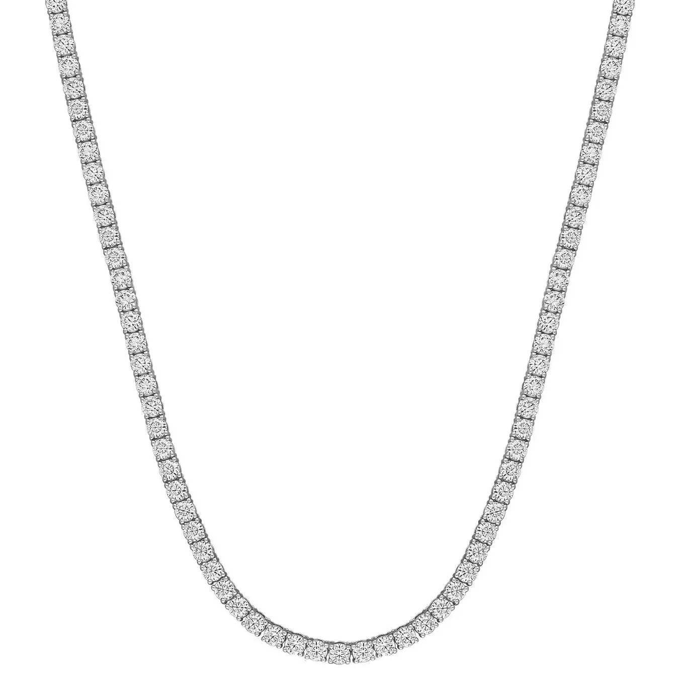 Beauvince Tennis Necklace (18.00 ct GH VS-SI Diamonds) in 18K White Gold