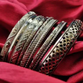 Bhavi Jewels Zinc Alloy Silver Bangles Set