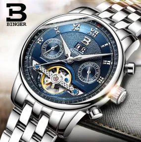 Binger Swiss Sapphire Tourbillon Watch Men B 8603