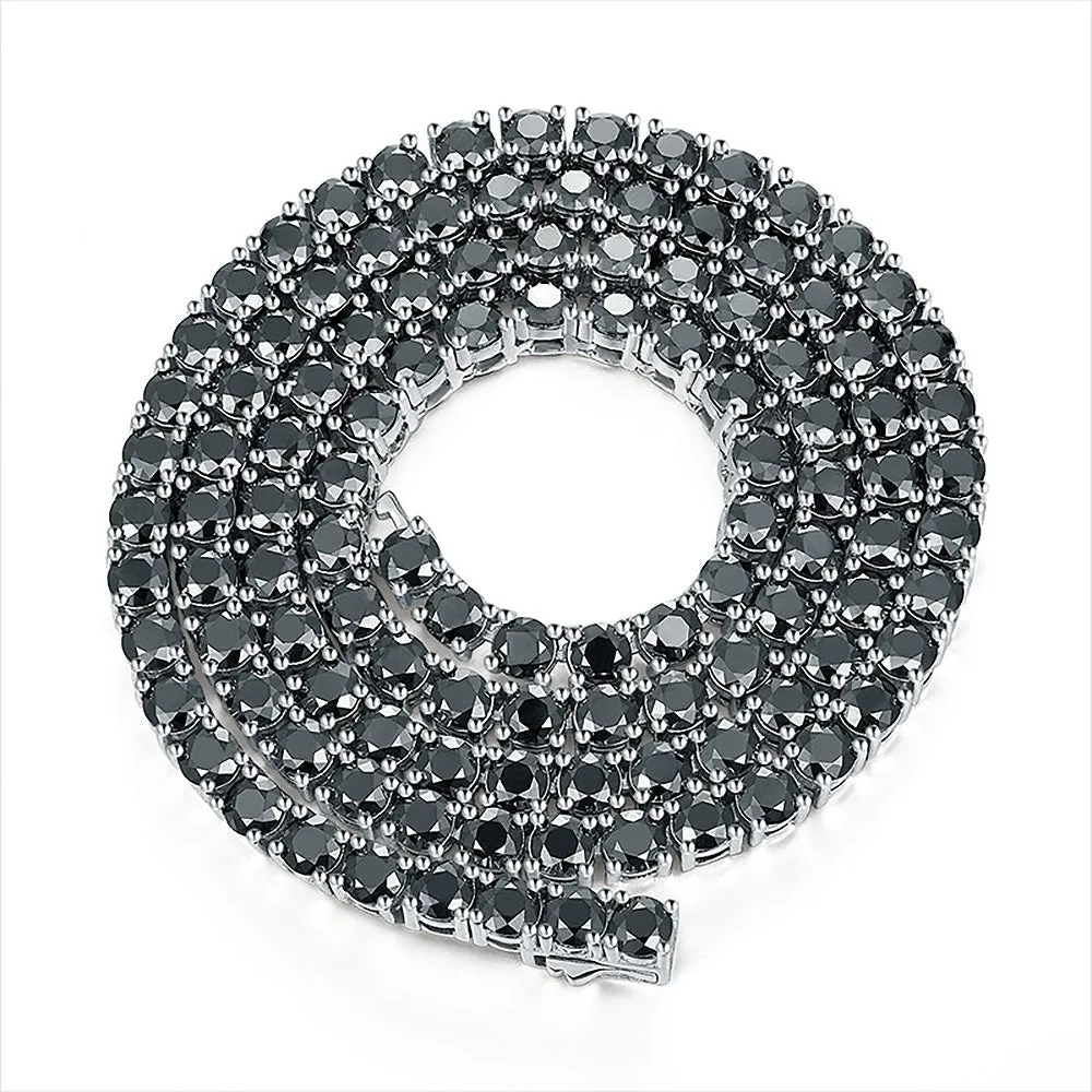 Black Diamond Tennis Necklace