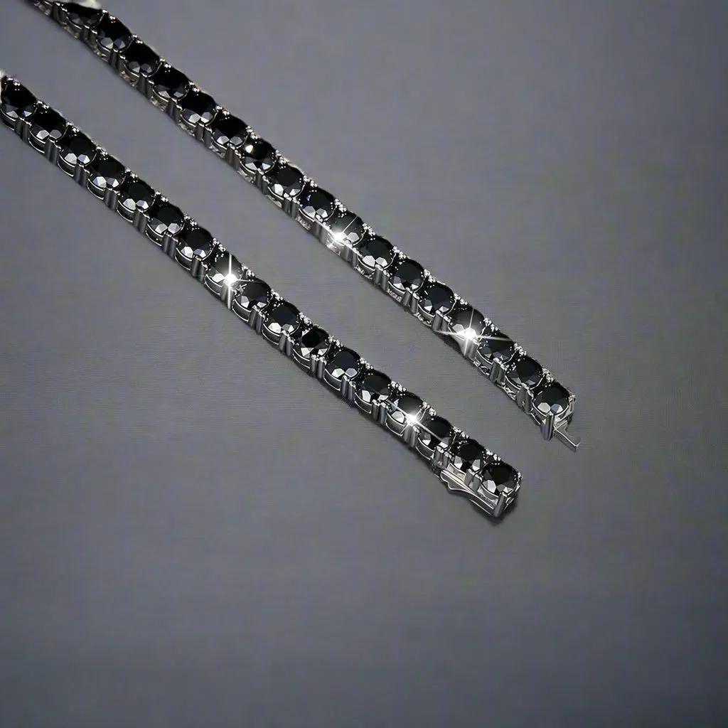Black Diamond Tennis Necklace