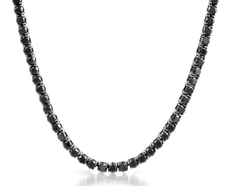 Black Diamond Tennis Necklace