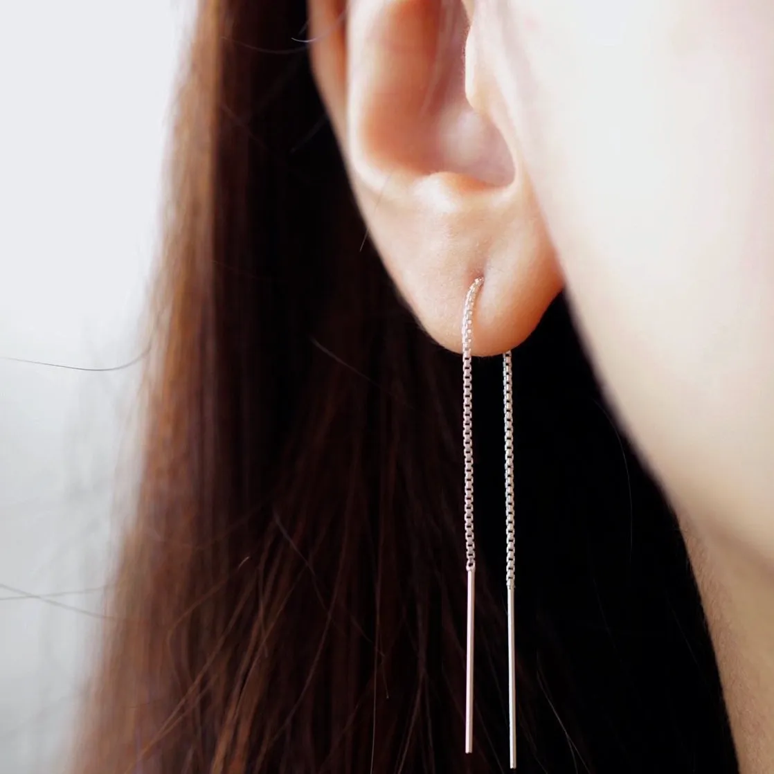 Box Chain Threader Earrings