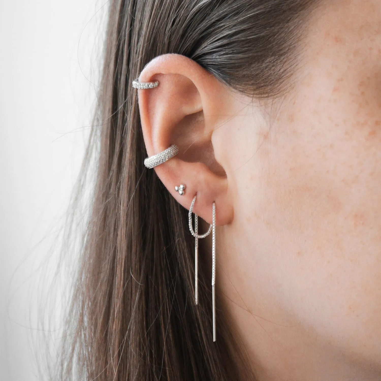 Box Chain Threader Earrings