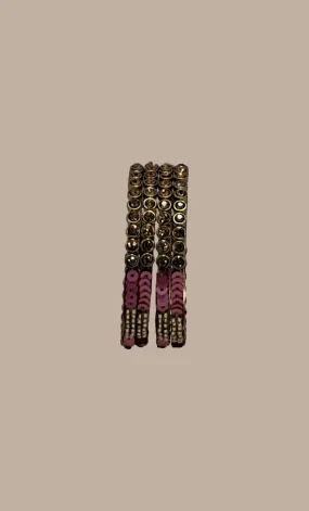 Candy Pink Stonework Bangles
