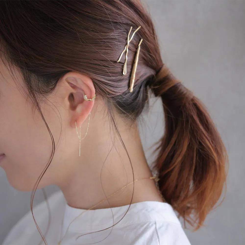 Chain Threader Heart Crown Cuff Earring