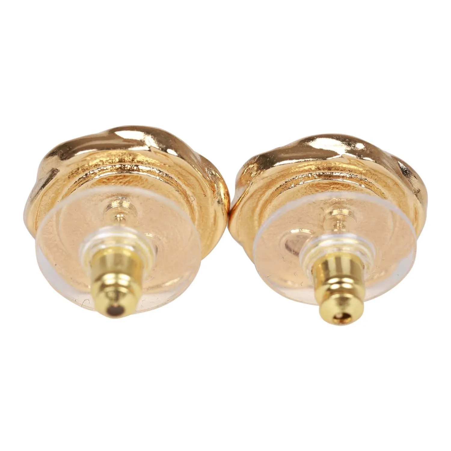 Chanel Gold CC Sunburst Stud Earrings