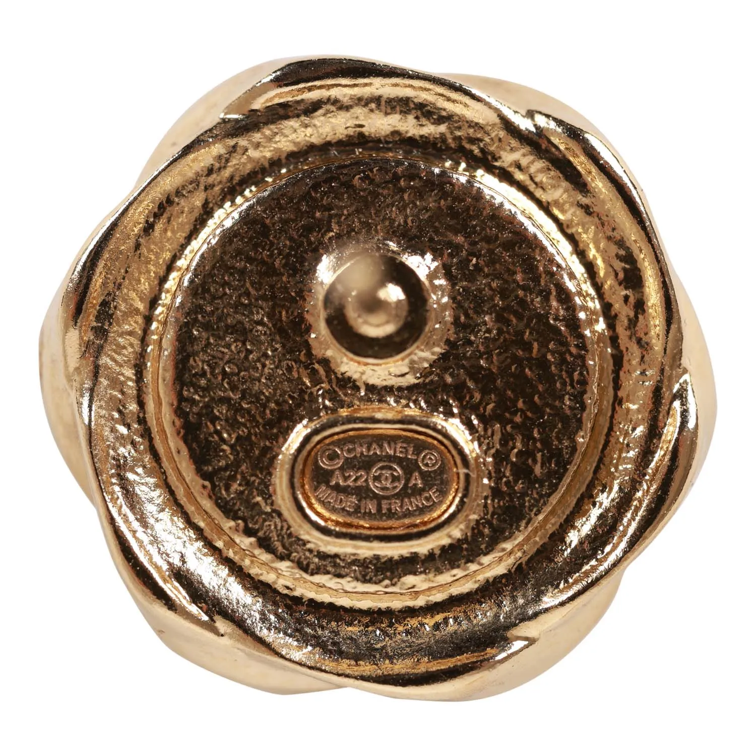 Chanel Gold CC Sunburst Stud Earrings