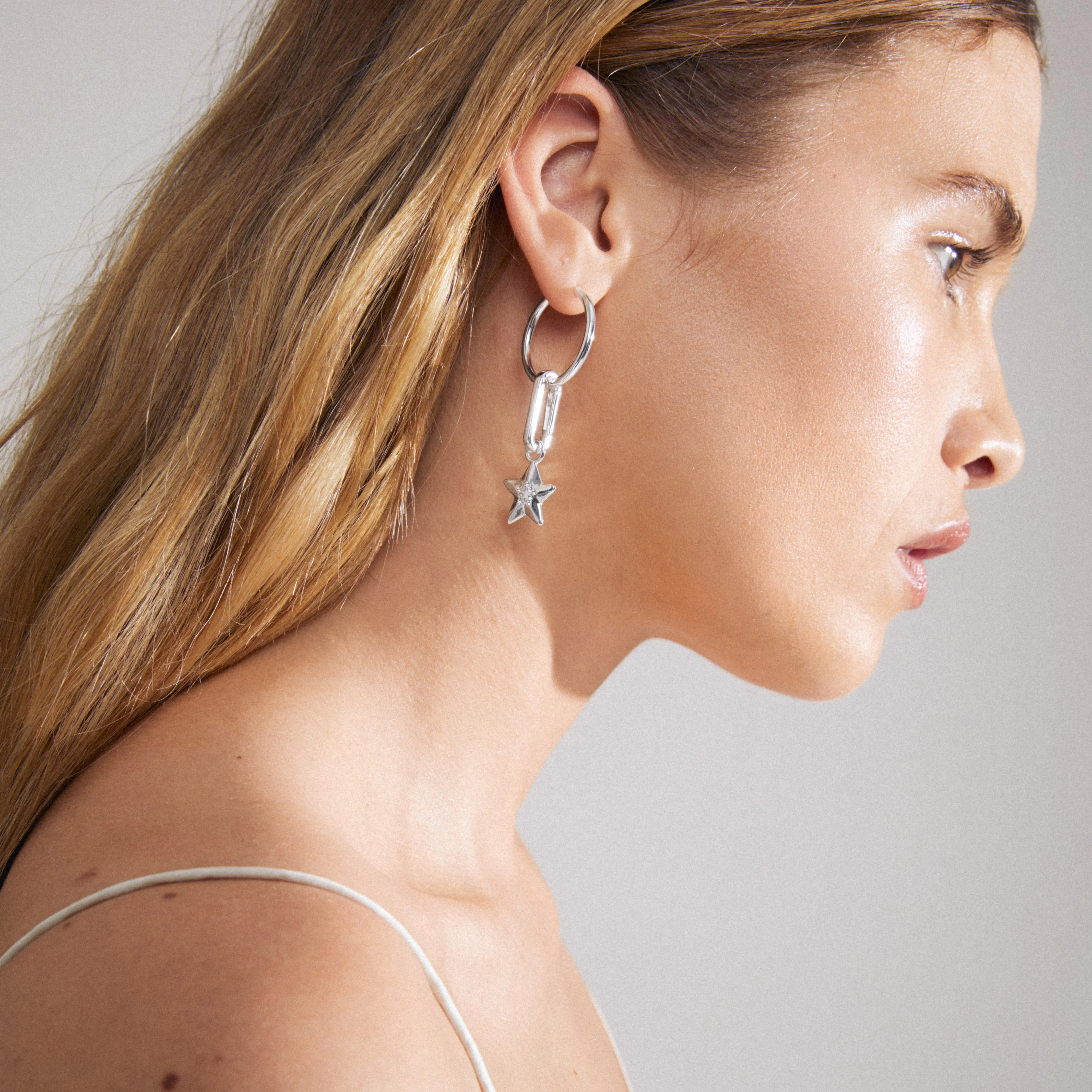 CHARM large hoop earrings silver-plated