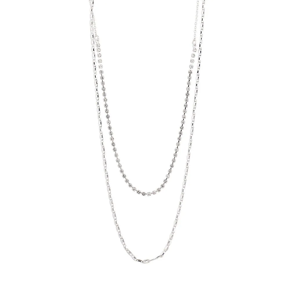 Cherished Silver Plated Crystal Necklace