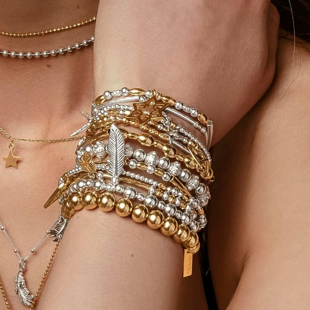 ChloBo Sterling Silver Mini Small Ball Feather Bracelet